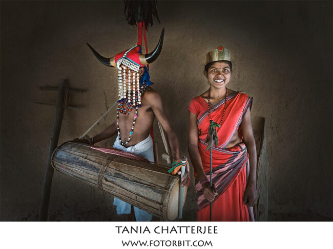 A Man and Woman of Bison Horn Maria Tribe